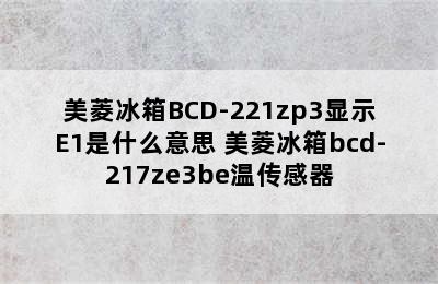 美菱冰箱BCD-221zp3显示E1是什么意思 美菱冰箱bcd-217ze3be温传感器